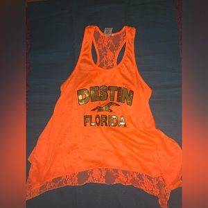 EXIST Orange Florida Tank Top w/ Mesh Back